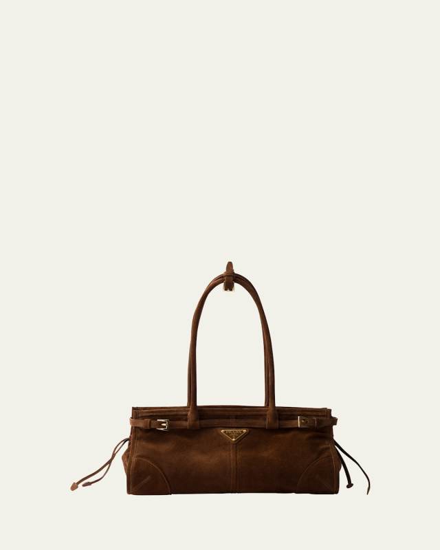 Buckle Suede Shoulder Bag